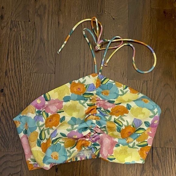 Zara Floral Halter Tie top - Picture 6 of 8